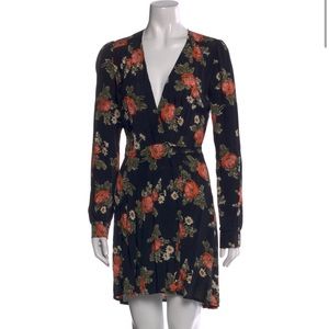 Reformation long sleeved floral mini dress